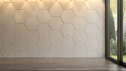 Wall Mural - Interior empty room 3D rendering