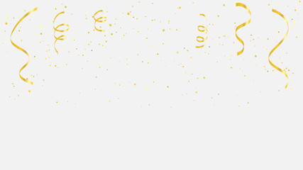 Wall Mural - celebration background template with confetti gold ribbons. luxury greeting rich card.