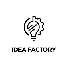 Wall Mural - light bulb gear arrow line logo design inspiration