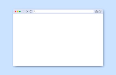 Fototapete - Browser window. Window internet browser concept in flat style. Template design of computer or internet frame. Blank screen web browser.
