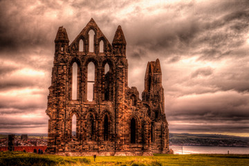 Sticker - Whitby Abbey in North Yorkshire, Great Britain.