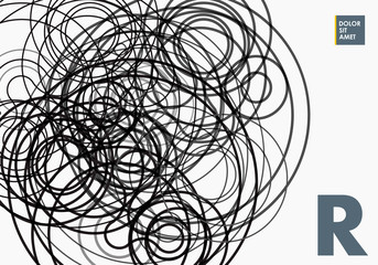 Aufkleber - Vector illustration tangled lines on white background