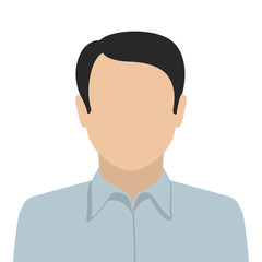 Poster - Black-haired Caucasian man in shirt. Abstract male avatar. Vector illustration.