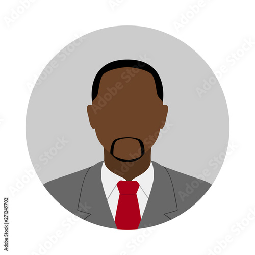 African American man in suit and tie. Abstract male avatar