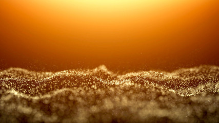 Aufkleber - golden particle bokeh with warm light