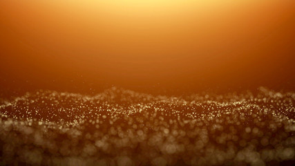 Aufkleber - golden particle bokeh with warm light
