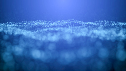 Aufkleber - blue particle wave bokeh background and texture