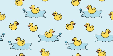 Poster - Rubber duck. Yellow duck background. Seamless yellow duck texture. Seamless vector. Rubber duckling.