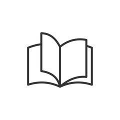 Aufkleber - Book line icon vector illustration on white background. smart learning education book shop store vector logo design template