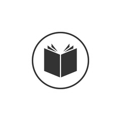 Aufkleber - Book flat icon vector illustration on white background. smart learning education book shop store vector logo design template