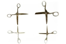 Four Vintage Scissors In Quadrangular Shape