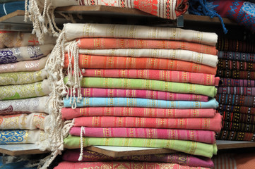 scarves for sale at the market