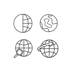 Poster - Web set icon. Flat symbol Web internet or globe logo vector design template