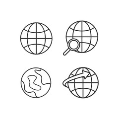 Aufkleber - Web set icon. Flat symbol Web internet or globe logo vector design template