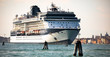 Italy beauty, gigantic cruise ship leaving Venice , Venezia