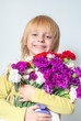 © Andriy Petrenko - happy little boy and a bunch of flowers