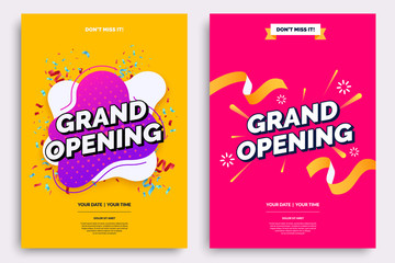 grand opening invitationt template. colorful creativity design with bold text, bright background and