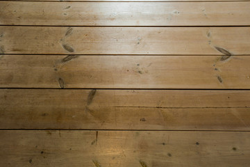 Wall Mural - Wood Texture, Wooden Plank Grain Background, Desk in Perspective Close Up, Striped Timber, Old Table or Floor Board