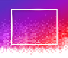 Leinwandbilder - Gradient mosaic background with empty white frame