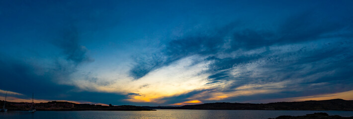 Sticker - Sunset panorama over sea Beautiful cloudscape over the sea, sunrise / sunrise