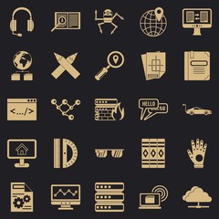 Poster - Things to study icons set. Simple set of 25 things to study vector icons for web for any design