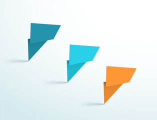 Poster - abstract standing origami shapes vector design