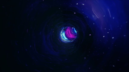 Wall Mural - seamless travel through a wormhole through time and space filled with millions of stars and nebulae.