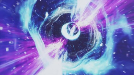 Wall Mural - seamless travel through a wormhole through time and space filled with millions of stars and nebulae.