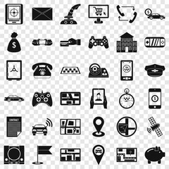 Poster - Button icons set. Simple style of 36 button vector icons for web for any design
