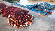 Morocco, Essaouira, Fishing Harbor, Nets