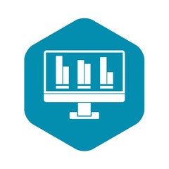 Poster - Business graph at computer screen icon. Simple illustration of business graph at computer screen vector icon for web