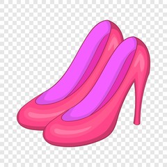 Sticker - Pink shoes icon. Cartoon illustration of pink shoes vector icon for web design