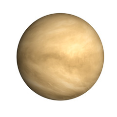 Wall Mural - high detailed venus planet of solar system with atmosphere isolated on white background. science fic