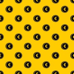 Poster - euro coins pattern seamless vector repeat geometric yellow for any design