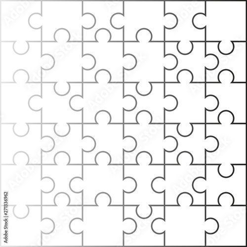 White puzzle, halftone vector illustration