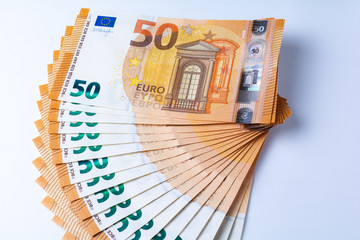 Fan of 50 euros bills