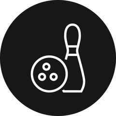 Poster - Bowling Ball Pin Outline Icon