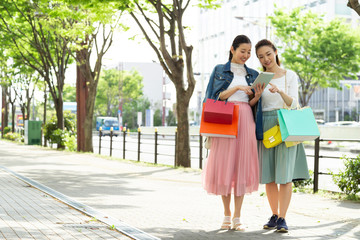 ショッピングを楽しむ女性2人