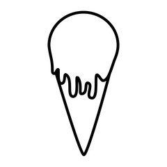 Sticker - sweet ice cream on white background