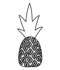 Wall Mural - sweet pineapple on white background