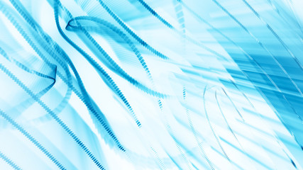 Poster - Abstract generative art background. 3d illustration. Fractal graphics composition of dots, waves and rays of light. Science and digital technology concept.
