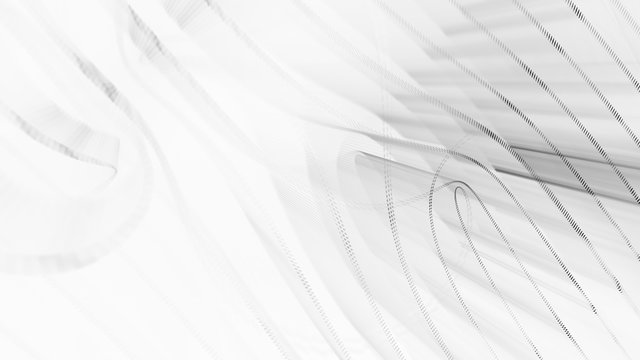 Abstract generative art background. 3d illustration. Fractal graphics composition of dots, waves and rays of light. Science and digital technology concept.