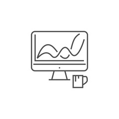 Wall Mural - Web Analytics Thin Line Vector Icon