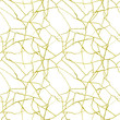 Gold cracks on white seamless pattern - kintsugi concept, golden crinkles, broken pottery or howlite stone texture