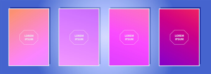 Aufkleber - Set of a4 Vector EPS 10 illustration Gradient Background Texture. Template for design, banner, flyer, business card, poster, wallpaper, brochure, smartphone screen, mobile app.