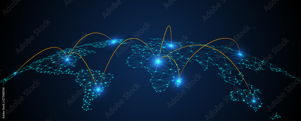 Global network connection concept, abstract concept earth - obrazy, fototapety, plakaty 