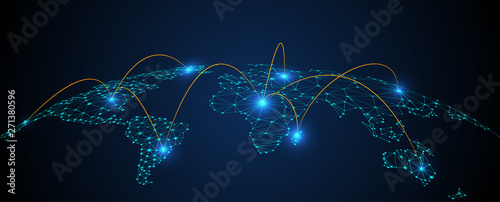 Fotografía Global network connection concept, abstract concept earth