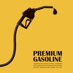 gasoline fuel pump nozzle poster with drop