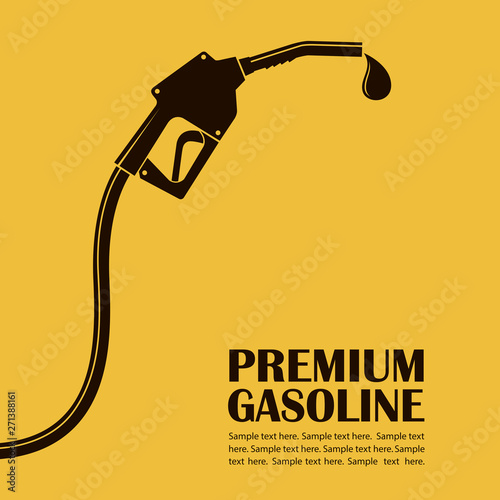 Fotografía gasoline fuel pump nozzle poster with drop