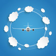Plane Clouds Cycle Blue Striped Cover
